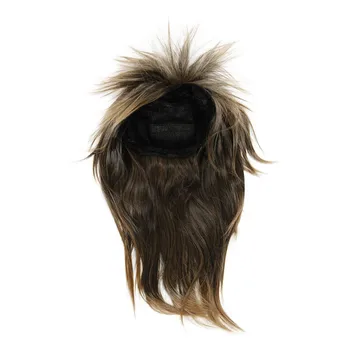 

80s LADIES GLAM PUNK ROCK ROCKER CHICK TINA TURNER WIG FOR A FANCY DRESS COSTUME - Brown Black