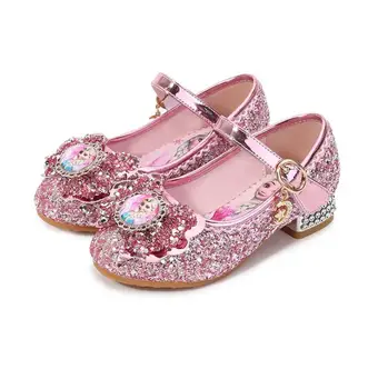 

Girls Leather Shoes Princess Elsa Flat Soft Kids Mary Janes Fashion Hot Sale Children Casual Shoes Spring Autumn Cosplay Shoes