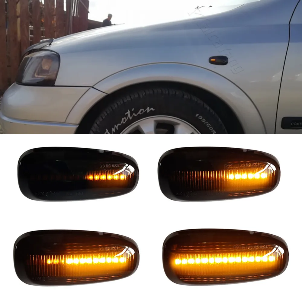 

2PCS Car LED Dynamic Blinker Turn Signal Light Side Marker Lamp For Opel Zafira A 1999-2005 Astra G 1998-2009
