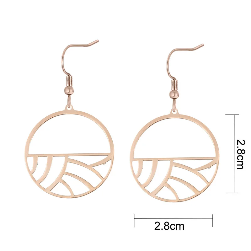 Cremo Branches Earrings For Women Stainless Steel Jewelry  Feather Shape Earrings Leather Dangle Earrings