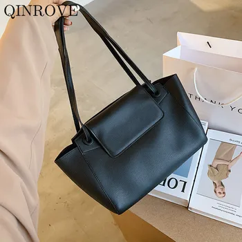 

Solid Color Handbags Pu Leather Shoulder Bag Ladies Fashion Tote Bag 2020 Women's Bags Pouch New Luxury Designer Big Travel Bag