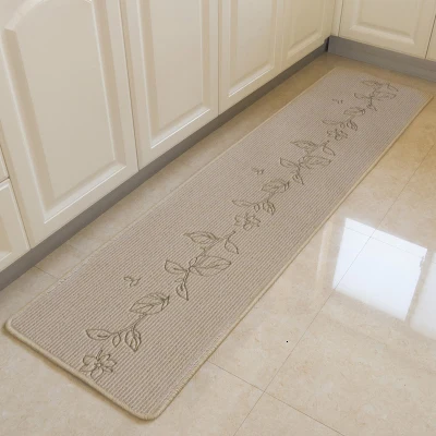 Льняной Противоскользящий кухонный коврик впитывающий воду кухонный ковровая дорожка Коврик для ванны с мультипликацией цветочный домашний дверной коврик в спальню Коврики для пола - Цвет: 9