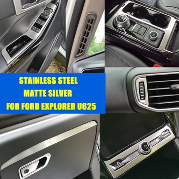 

Accessories For Ford Explorer U625 2020 Matte silver Whole Interior Accessories Stainless steel Decoration Cover LHD Trim
