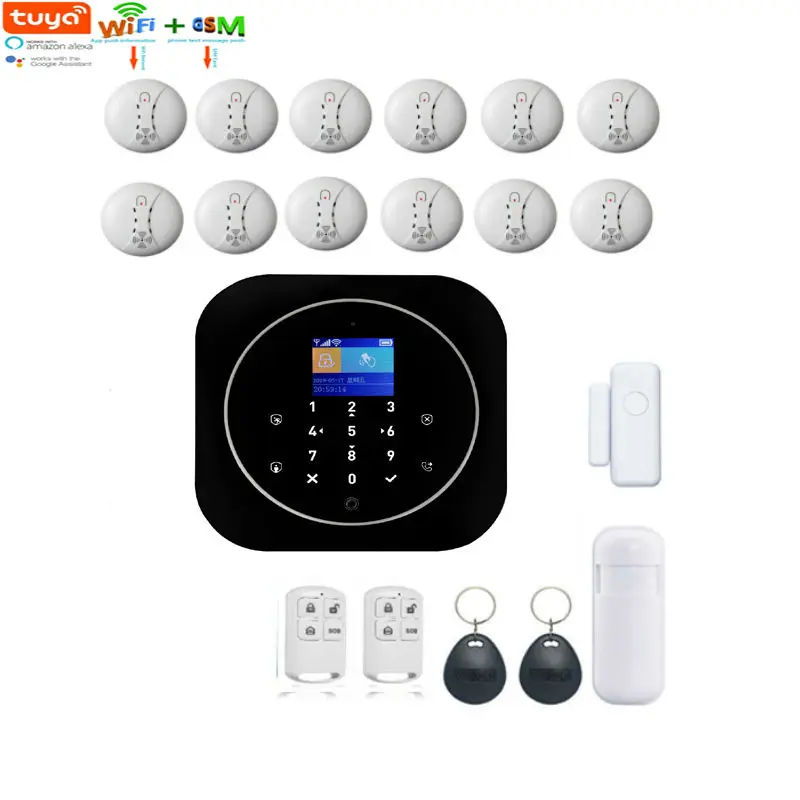 1.8 inch WIFI Tuya Smart GSM Home Alarm System Kit Wireless House Security With App Control Google Home Alexa 1.8 inch WIFI Tuya Smart GSM Home Alarm System Kit Wireless House Security With App Control Google Home Alexa
