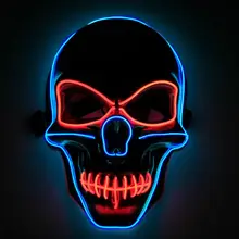 EL Cold Skull Маска на Хэллоуин СВЕТОДИОДНАЯ светящаяся маска для уличного танца маска для призраков бар вечерние представления ужас Ночной свет маска