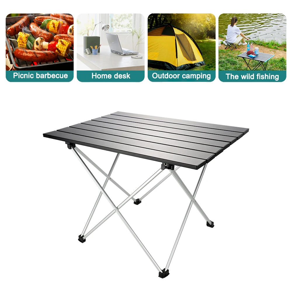 

56cm Portable Foldable Table Camping Outdoor Furniture Computer Bed Tables Picnic Aluminium Alloy Folding Desk Storage bracket
