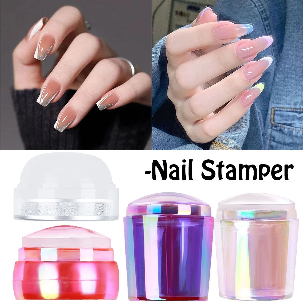 New for French Tips Silicone Stamping Mold Nail Design Silicone Jelly Nail  Stamper Scraper Set Aurora|Nail Art Templates| - AliExpress