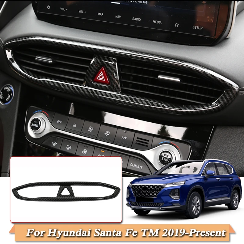 Для hyundai Santa Fe TM- автомобильный стайлинговый центр консоль рамка выход блесток внутренняя наклейка Внутренний выход авто аксессуар