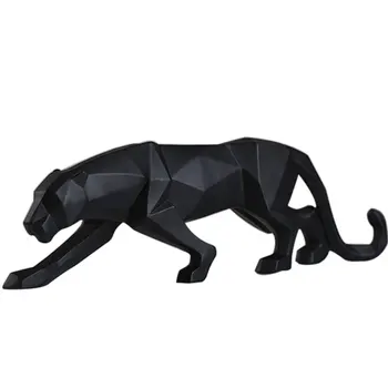 

Decoration Home Geometric Ornament Portable Art Standing Gift Office Leopard Statue Table Resin Nordic Style Simulation Animal