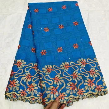 

Women dresses Polyester cotton material Fabric with stones double-colors vines pattern wholesale price Swiss Voile Lace Fabric