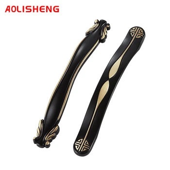 

AOLISHENG Drawer handle pure copper wardrobe door handle hardware cabinet handle drawer black single hole heavy handle