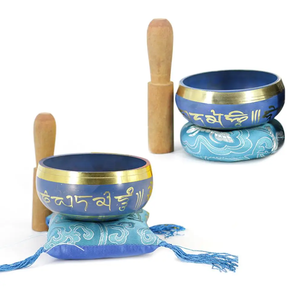 

Percussion Instruments Tibetan Singing Bowl With Raft And Ring Mat For Meditation Yoga Massage School Kindergarten Musical Tools