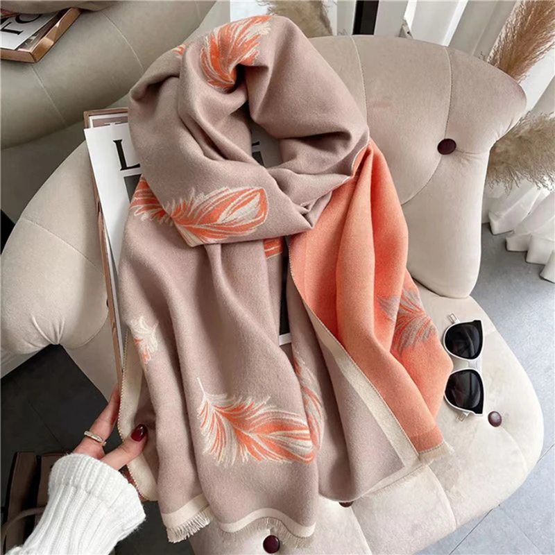Women Cotton Cashmere Scarves Lady Winter Thicken Scarf Bandana Warm Soft Pashmina Shawls Wraps Stoles Female Wool Long Scarf