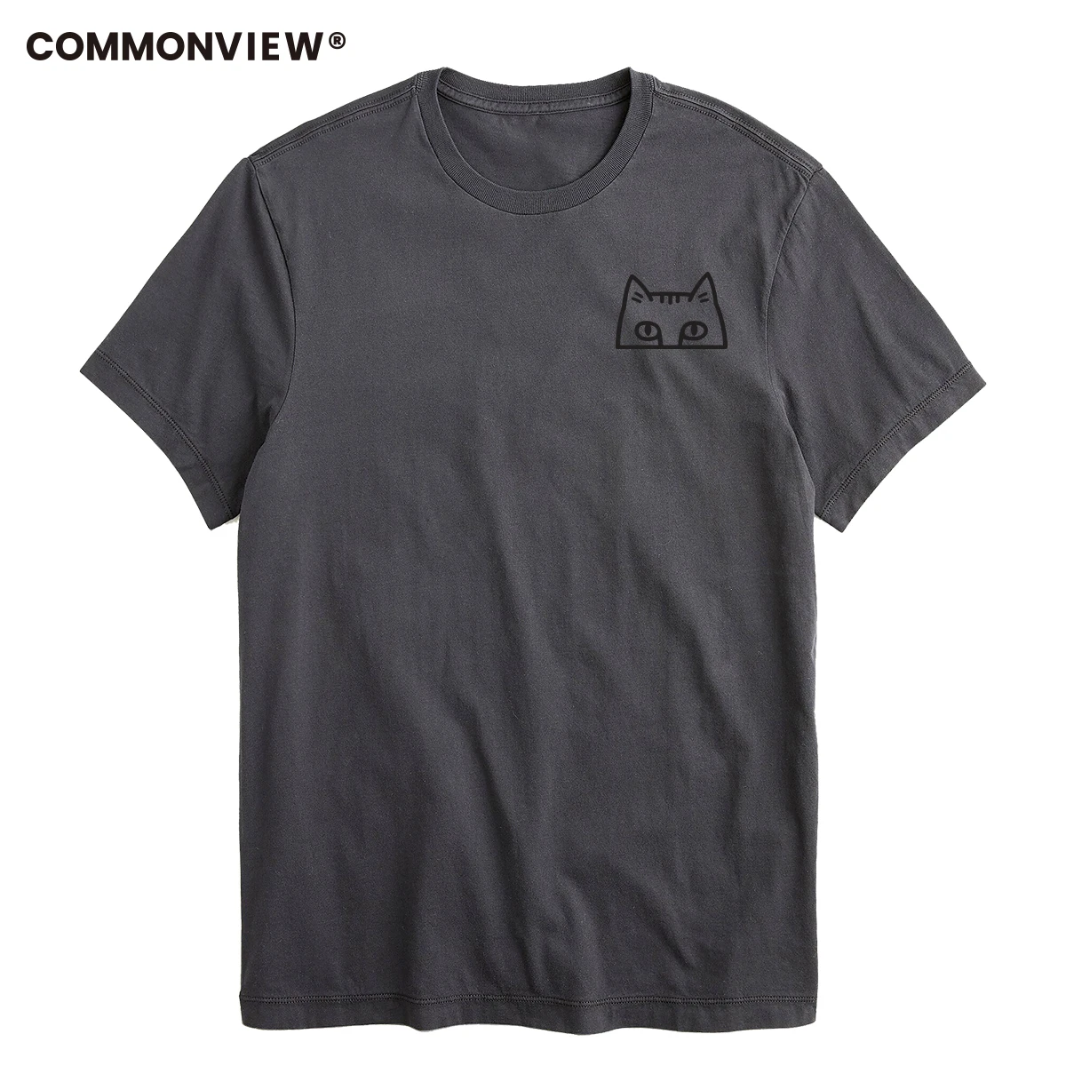 COMMONVIEW 100% cotton cool summer loose men T shirt casual short sleeve cat print men tshirt male summer t-shirt tops t shirts
