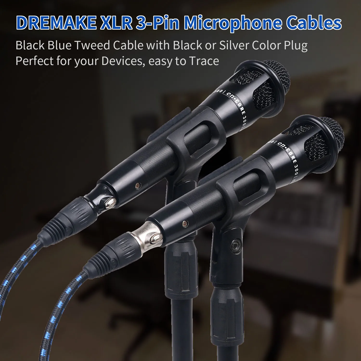 DREMAKE XLR ũ  ġ ڵ XLR 3  -  뷱 ũ ڵ   XLR AMP ̺ 2 