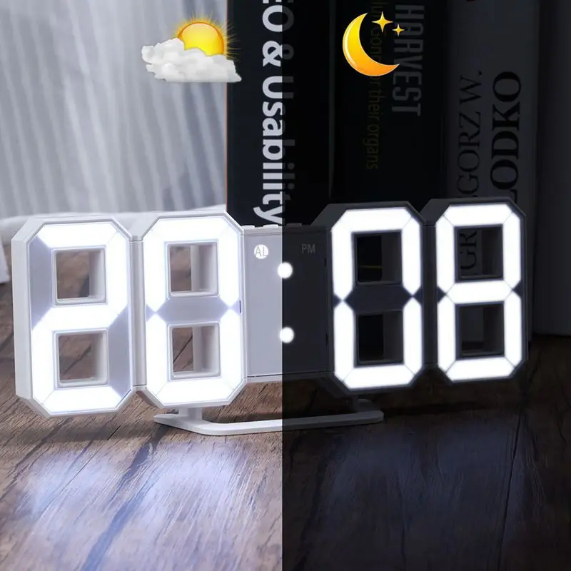 

3D led digital wall clock Modern Digital Wall Table Clock Watch Desktop Alarm Clock Nightlight Wall Clock For Home Living Room