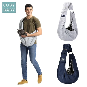 

Cuby Hands-Free Reversible Small Dog Cat Two Rings Sling Carrier Bag Outdoor Travel Double-sided Kangaroo Pocket Shoulder Bags