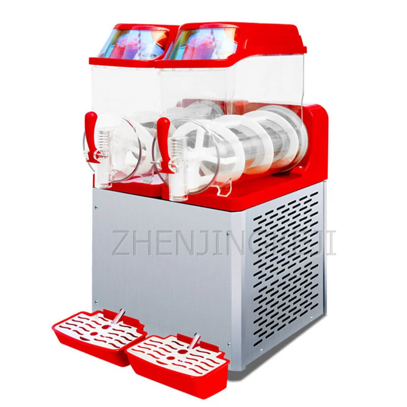 

24L Commercial Snow Melt Machine Double Cylinder Stainless Steel Milk Tea Shop Frozen Food Factory Slush Smoothie Equipment