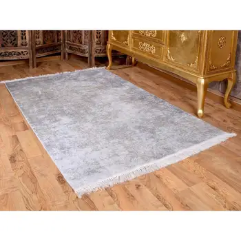 

Latex Anti-Slip Soles Digital Print Velvet Carpet Limpid Gray 80x300 cm