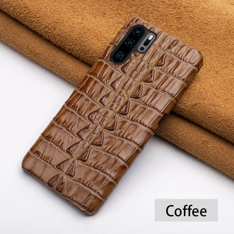 Крокодильим хвостом, чехол для телефона для huawei P10 P20 P30 lite Y9 Y7 P Smart Коврики 10 20 Pro Чехол для Honor 7X 7A 8 8X9X10 20 lite - Цвет: COffee Tail