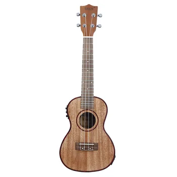 

24" Ukulele Ukelele Uke Kit Sapele Wood with LCD EQ Including Carrying Bag Capo Strings Strap Finger Maraca Cleaning Cloth