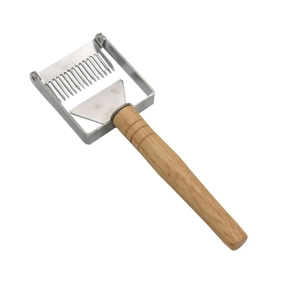 

1Pcs Beekeeping Equipment Uncapping Scraper Honey Honeycomb Scraper Wooden Handle Tool Uncapping Fork Beekeeping
