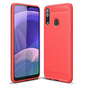 

30pcs/lot Case For Samsung Galaxy A20S Carbon Fiber Armor Anti Scratch Brushed TPU Gel Cover For Samsung Galaxy A10S