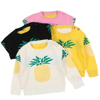 

Baby Girls Knitted Sweaters Children Boys Clothes O-neck Pineapple Sweaters Cute Pattern Knitted Toddlers Pullover Autumn Winter