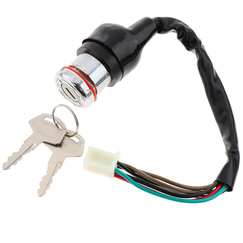 Motorcycle Lock Ignition Switch with Keys 6-wire On/Off for Suzuki GN 125