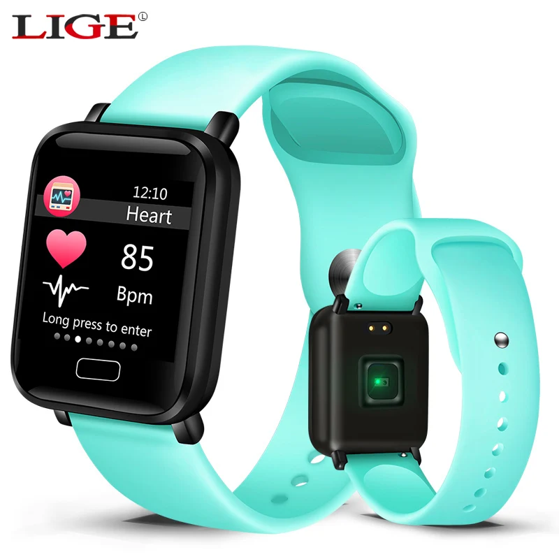 Light blue Женские Смарт-часы Для женщин Водонепроницаемый спортивные для Iphone телефон умные часы, отображающие сердцебиение крови Давление функции для малыша и меня - Цвет: Light blue
