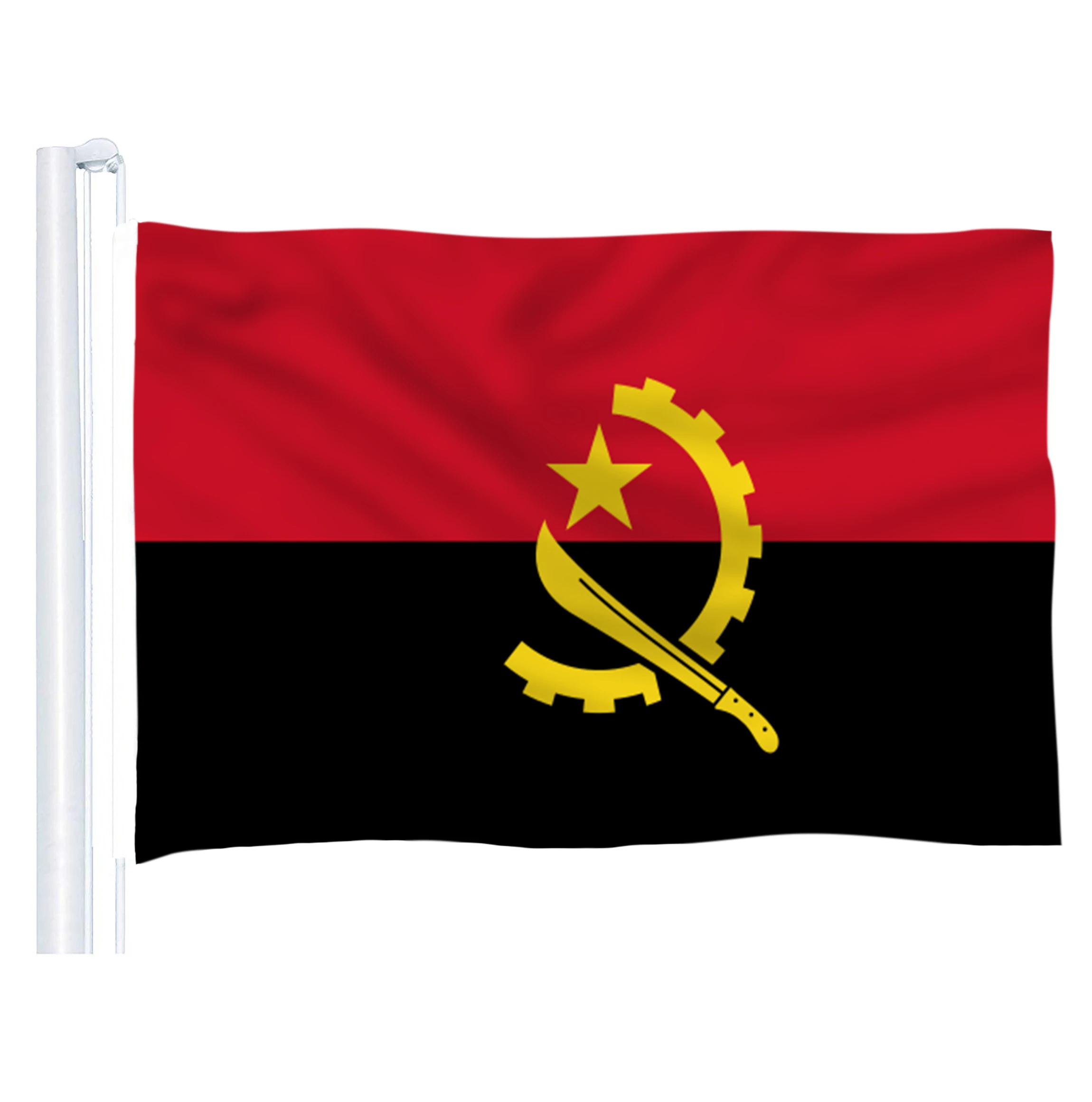 

DFLIVE Angola Country Flag 3x5 FT Printed Polyester Fly 90x150 CM Angolan AO National Banner