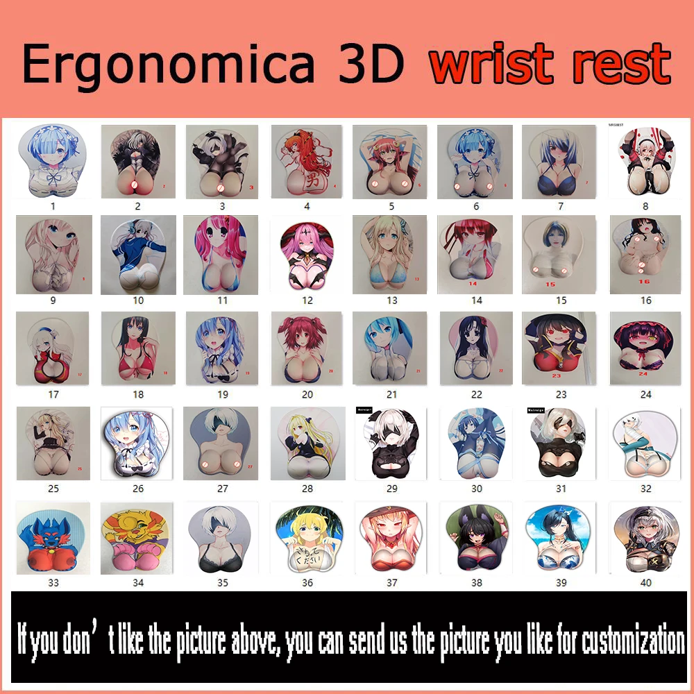 Promotion Creative Cartoon Anime 3D Mouse Pad Sexy Chest Gel Silicone Mousepad with Wrist Rest Support Soft Breast Mat for PC | Компьютеры