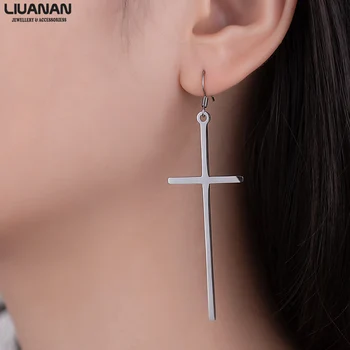 

Stainless Steel Cross Earrings Big Simple Cross Dangle Drop Earrings for Women Men Fashion Jewelry