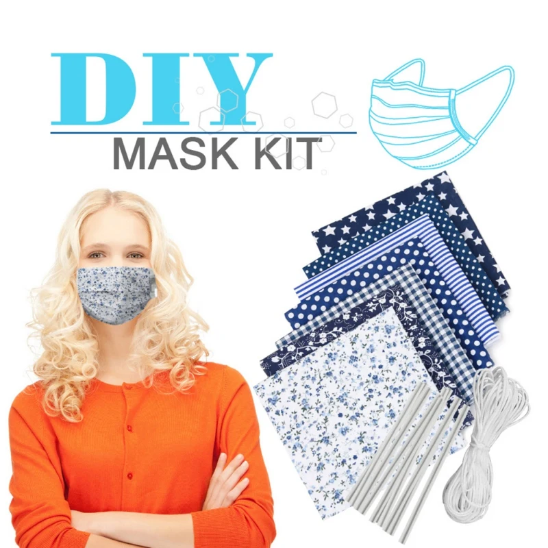 

Colorful DIY Mask Cloth Homemade Dust Mask Material Mask Cloth With Elastic Ear Band Rope