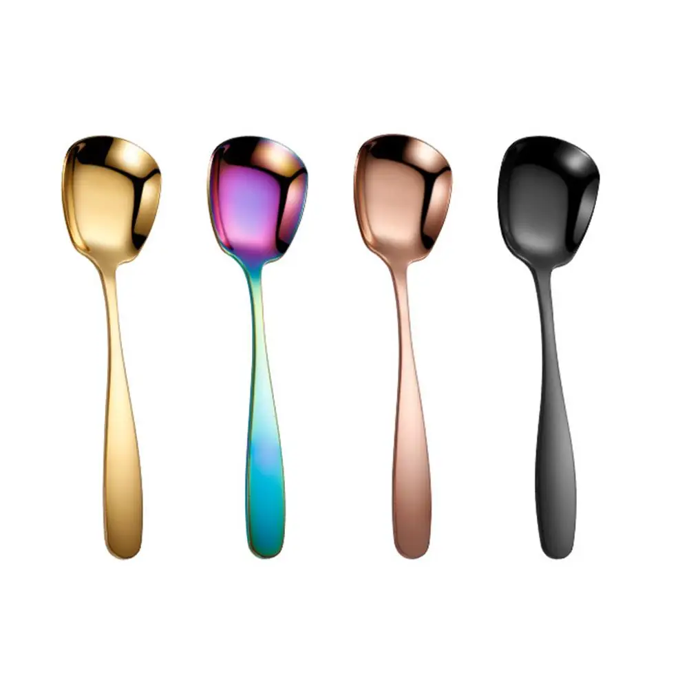 

4PCS 304 Stainless Steel Spoon Japan South Korea Titanium Plated Gold Spoon Household Thickened Innovative Coffee Spoon
