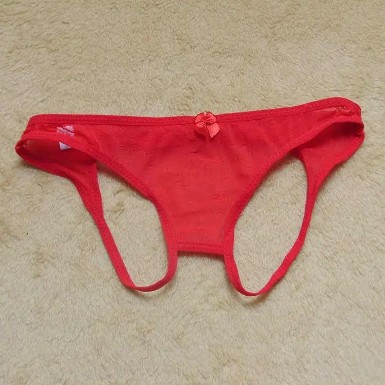 

Foreign Trade Sexy Open Files Knicker with Holes Briefs Transparent Sexy Knicker Women's Temptation Low Waist T-back