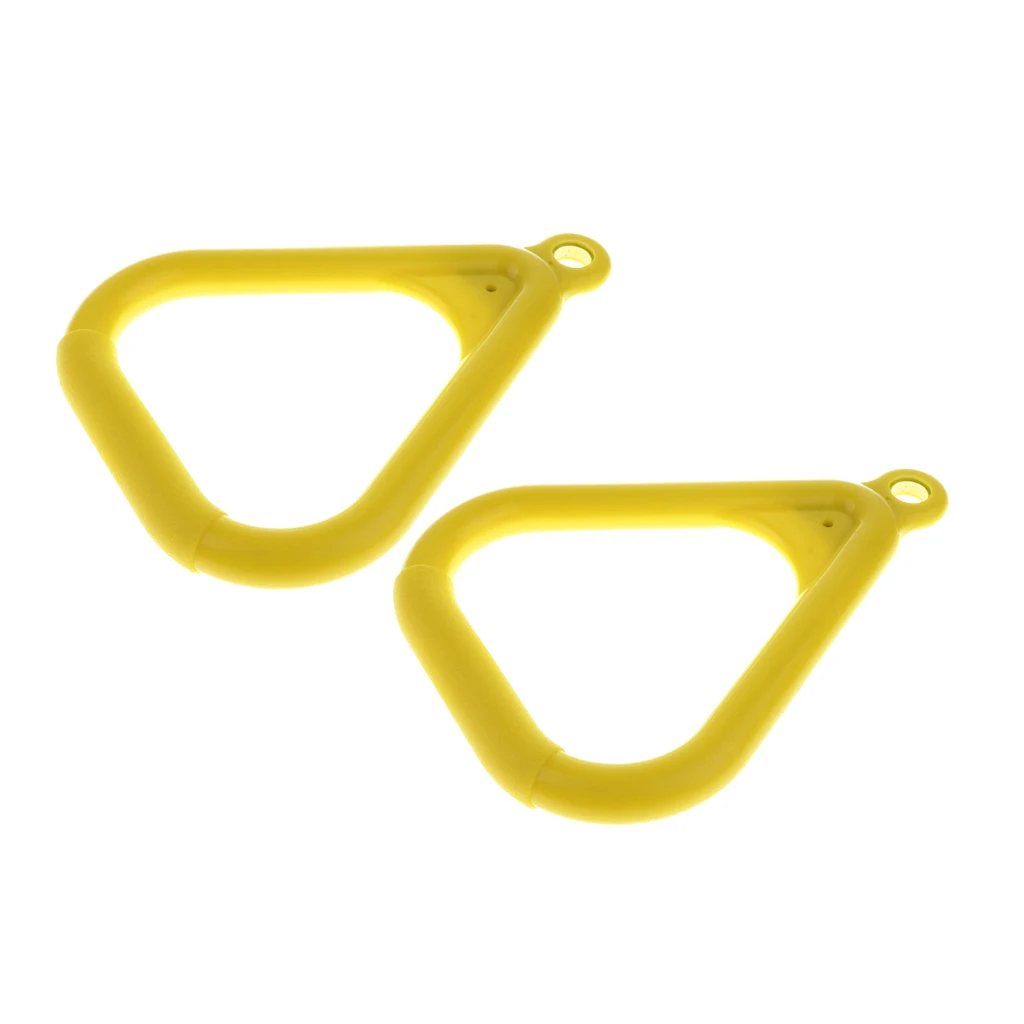 2pcs Plastic Trapeze Rings Replacement for Kids Swingset, Playset, Gym Jungle, Gymnastics Equipment - Yellow