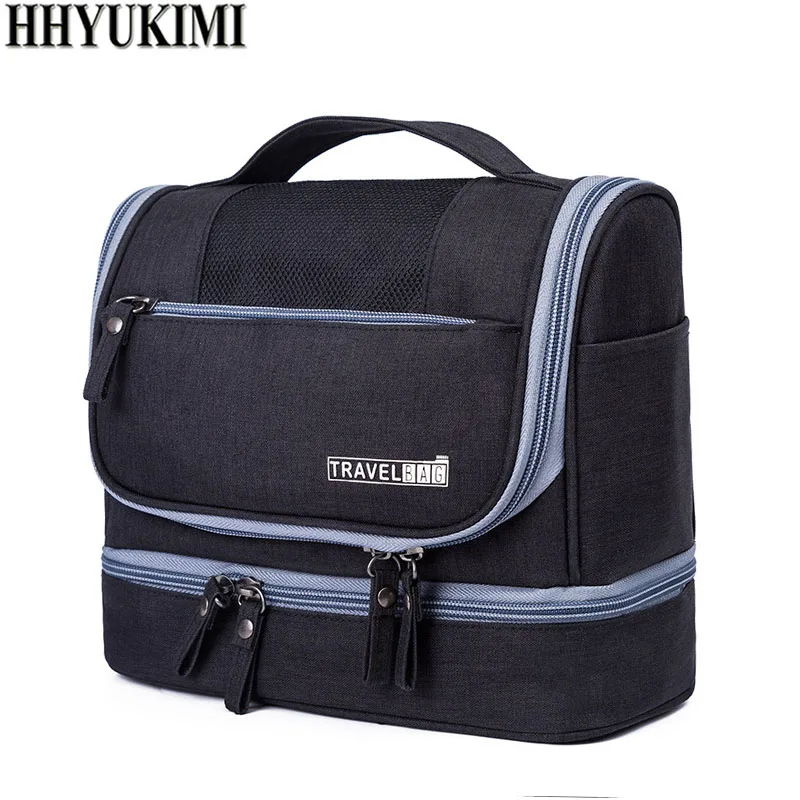 

HHYUKIMI Travel Cosmetic Bag Fashion Double Storage Organizer Hanging Waterproof Beauty Wash Toiletry Makeup Bag For Men Women