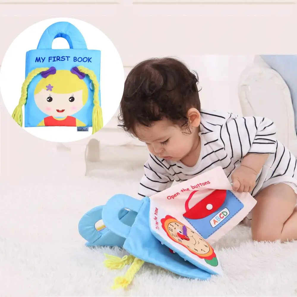 

Baby Cloth Book Practice Hand Infant Early Cognitive Development Quiet Books Soft Lovely Washable Parent-Child Interaction Book