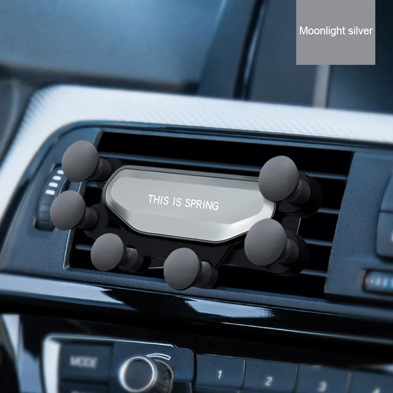 Новинка, Гравитационный Автомобильный держатель для телефона в автомобиле, крепление на вентиляционное отверстие, без магнитного держателя для мобильного телефона, gps подставка для iPhone XS MAX Xiaomi - Цвет: Серебристый