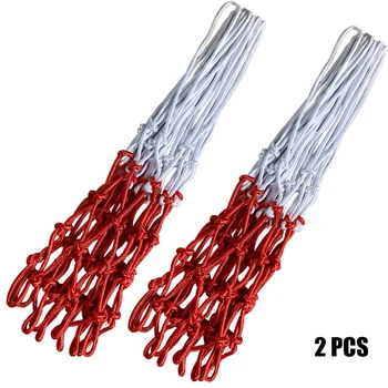 

2pcs Thickened Polyester Rim Basketball Net Heavy Duty Training Thread Standard Braided Universal Durable Goal Hoop Mesh