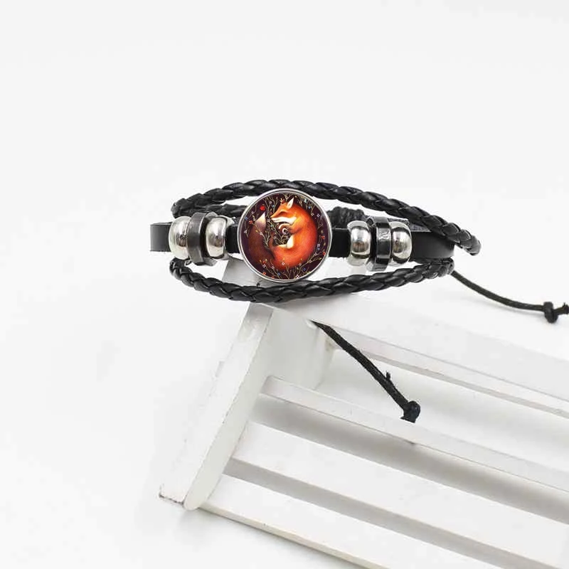 Новое Хрустальное стекло Красивая лиса модное Тканое кожаное ожерелье ювелирный подарок