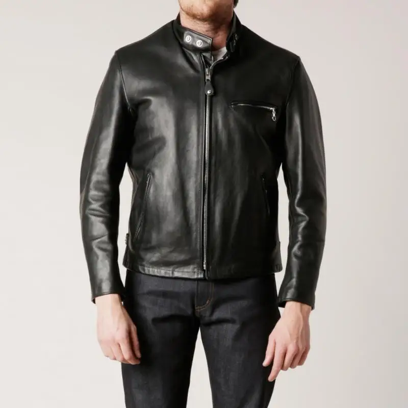 YR!Free shipping.quality Japan horsehide jacket,classic cafe racer