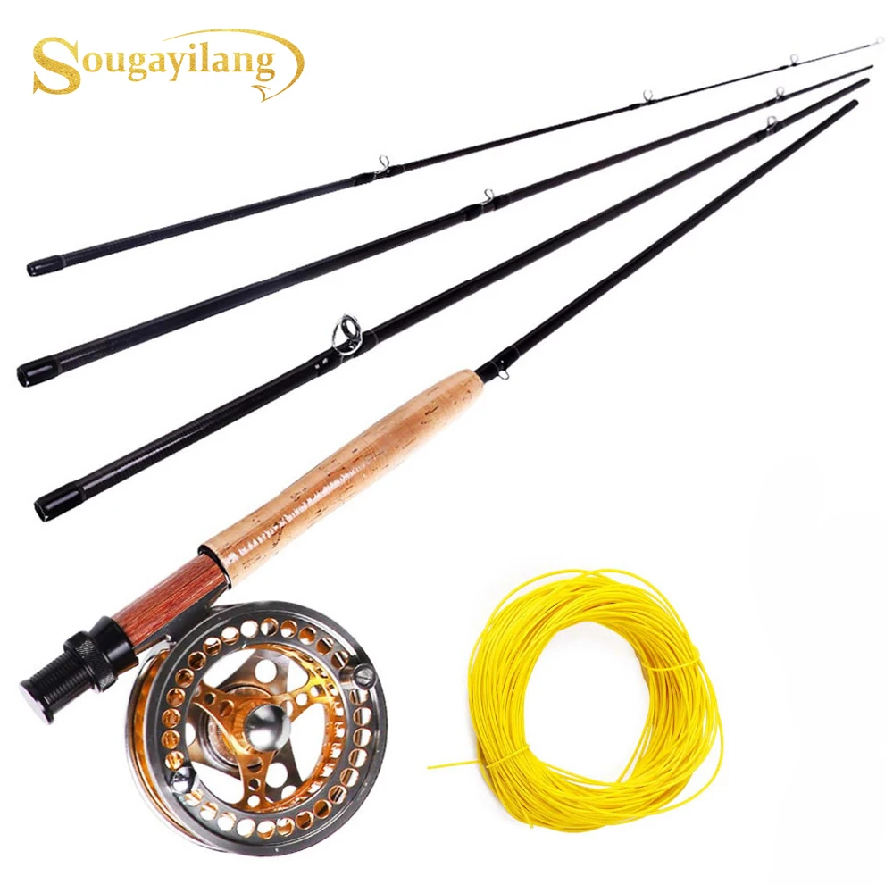 Sougayilang 2 7 м рыболовная удочка и катушка для Fly Line Combo полностью металлические 5/6