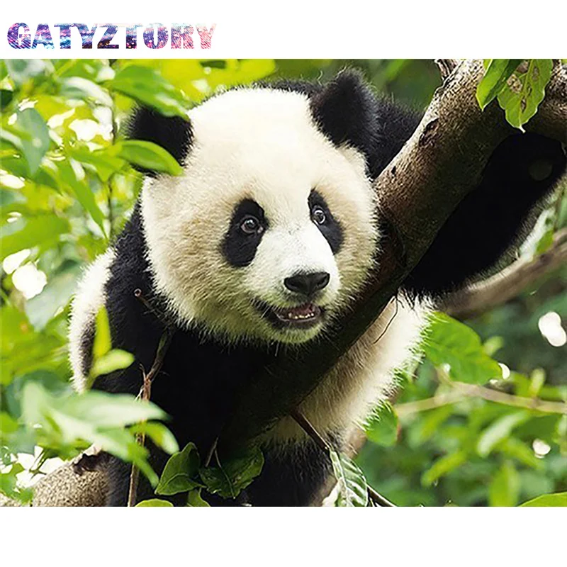 

GATYZTORY 5D DIY Diamond Embroidery animals panda Picture of Rhinestones Diamond Painting Cross Stitch Needlework Decor