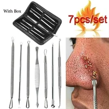 Набор инструментов из нержавеющей стали для удаления черных точек лица, профессиональный инструмент для удаления черных точек и угрей