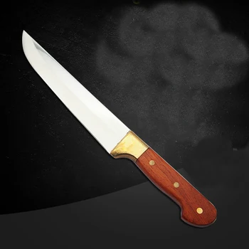 

6-inch forged copper head household chef knife, wood handle stainless steel cutting knife slicing knife