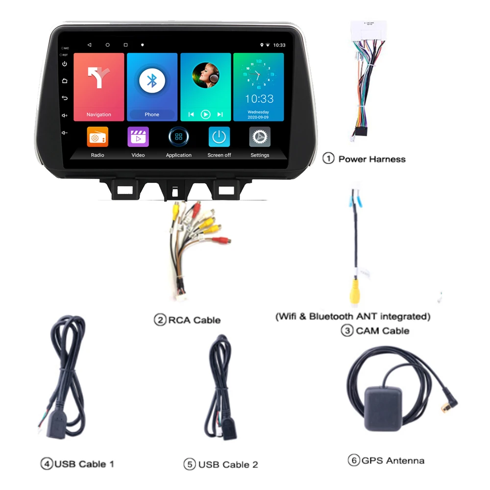 2 DIN 9 &quotAndroid автомобильный мультимедийный плеер навигация GPS Wifi для Hyundai Tucson 2018 2019