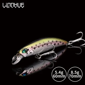 

LINNHUE Minnow Fishing Lure Bite 5.4g 8.5g 60mm 70mm Artificial Hard Bite Crank Bite Pike Flexible Posture Treble Hook Tackle