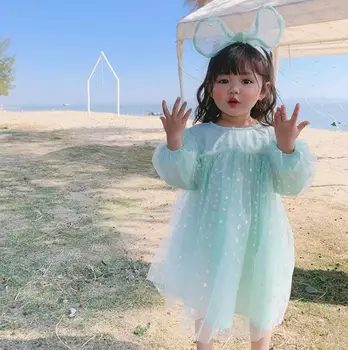 

2020 Korean Style Girls Princess Dress With Headband Fashion Spring Cotton Girls Dresses 1-6 Years PO749